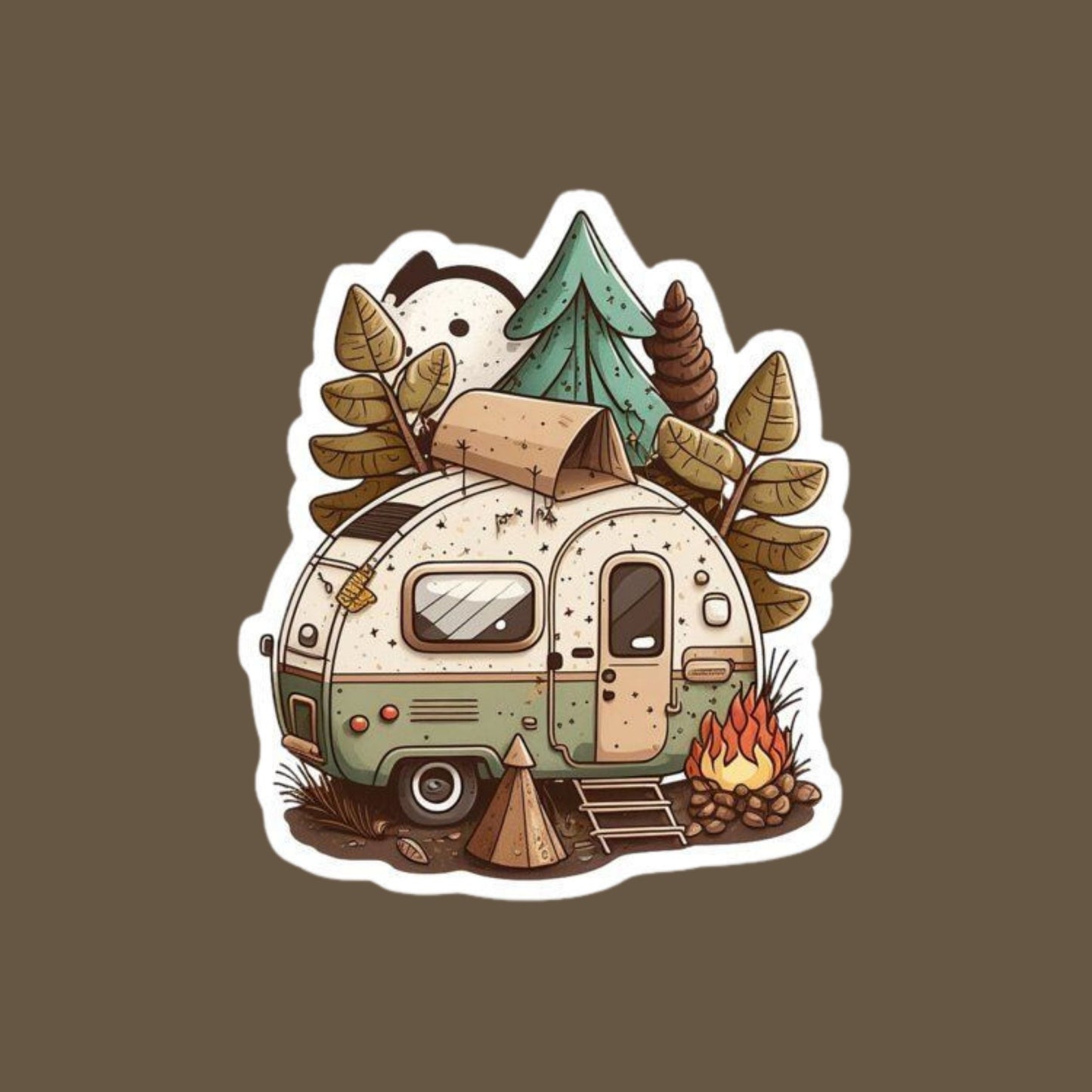 Camping in caravan sticker