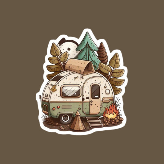Camping in caravan sticker