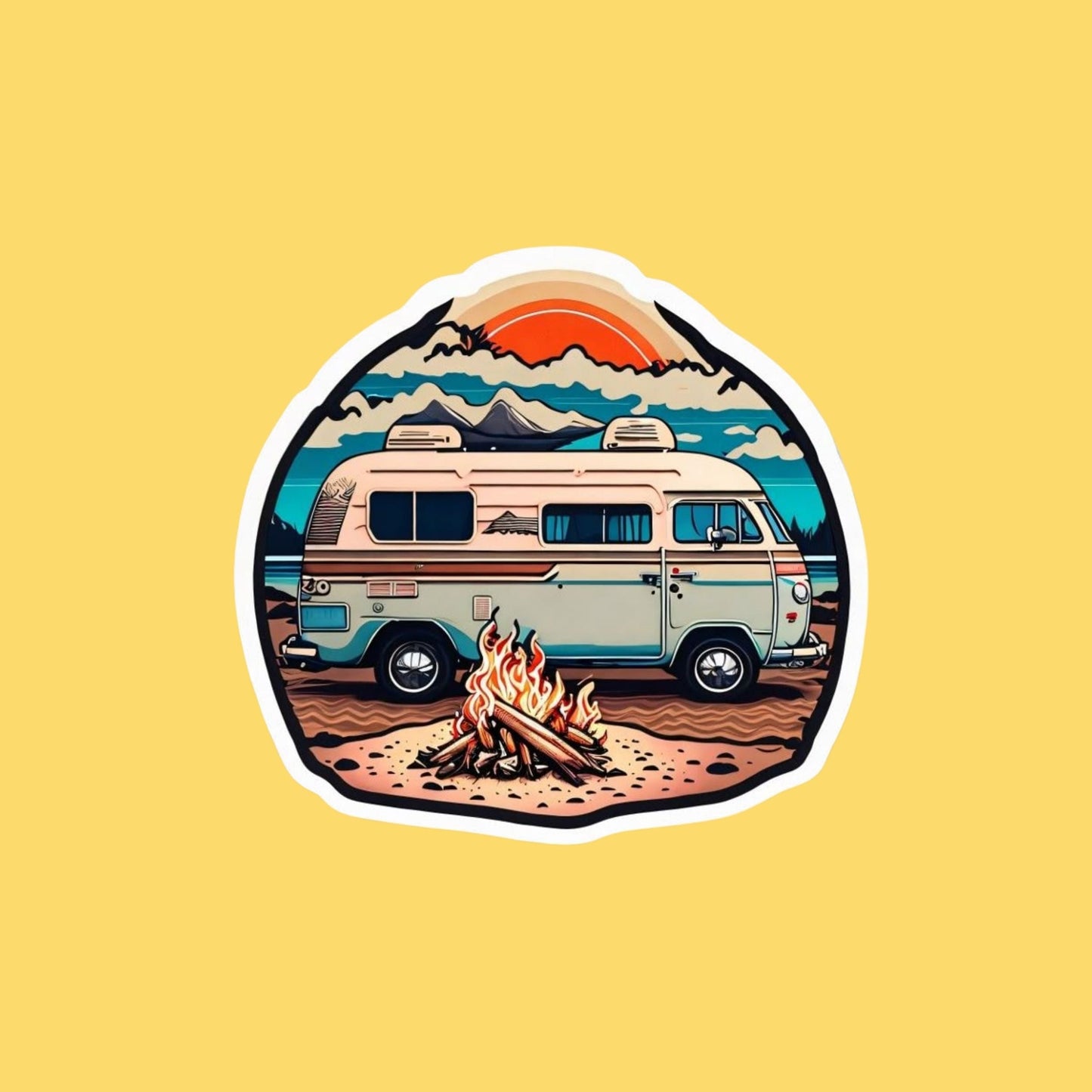 Bonfire & caravan Sticker