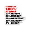 Always Give 100% At Work Sticker