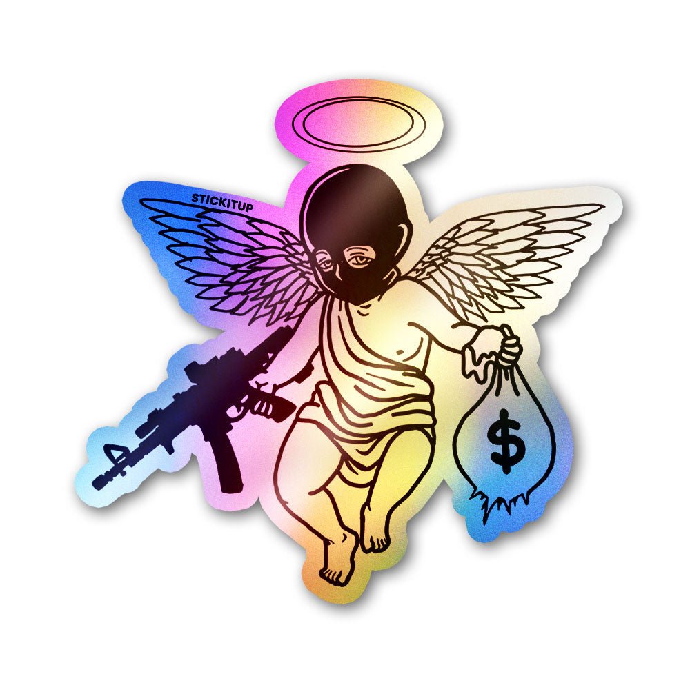 Angel Of Fortune Holographic Stickers