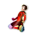 Anime Boy Red Jacket Holographic Stickers