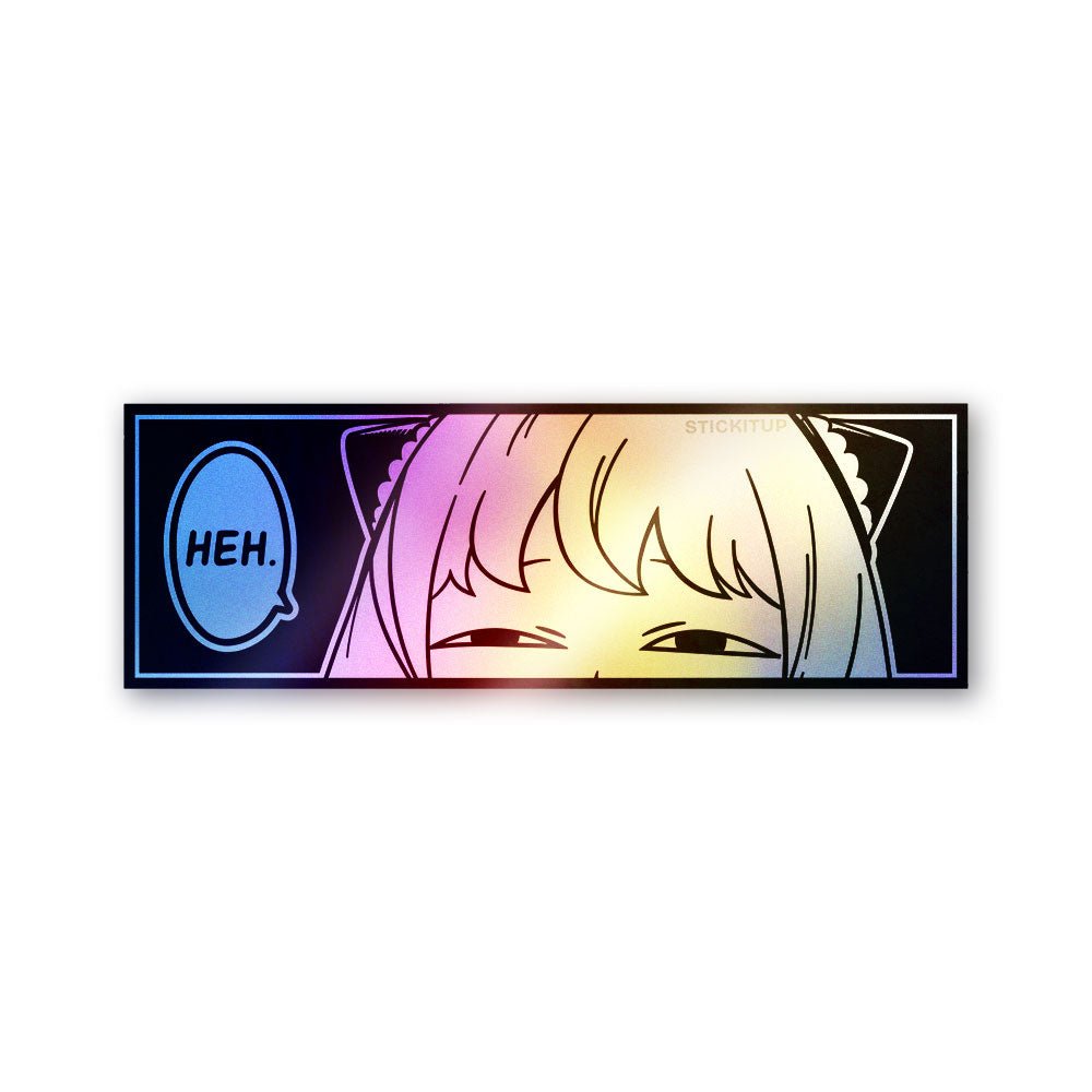 Anime Girl B&W Small Holographic Stickers
