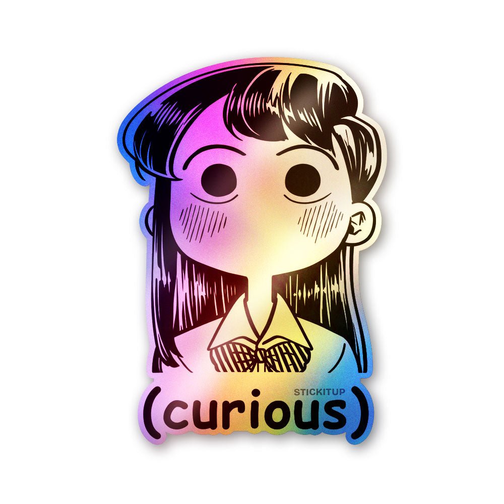 Anime Girl Curious Holographic Stickers