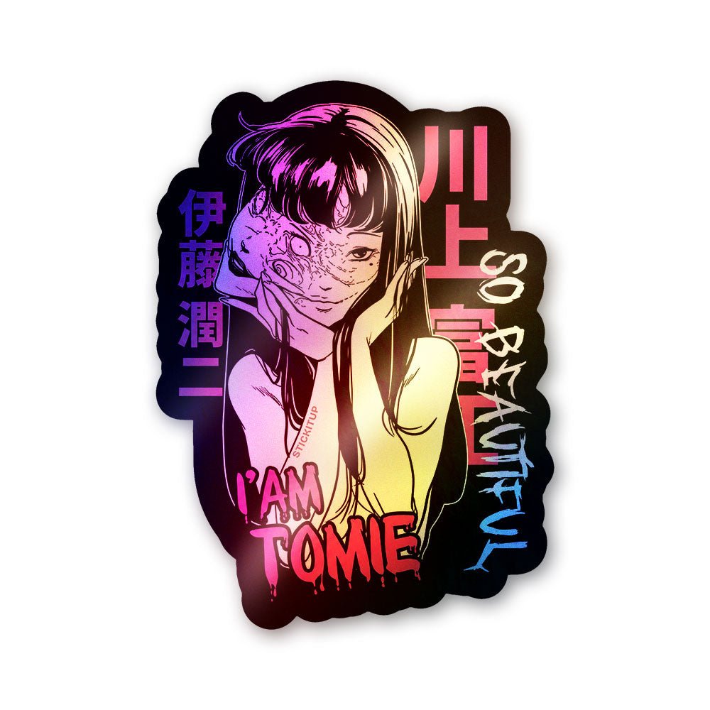Anime Girl Pink Fomo Holographic Stickers