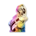 Anime Girl Pose Holographic Stickers