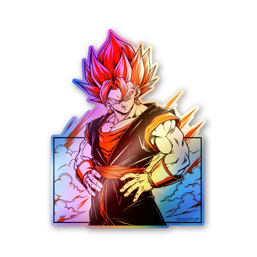 Anime Orange Hair Fight Holographic Stickers