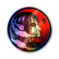 Anime Red Circle Dark Holographic Stickers