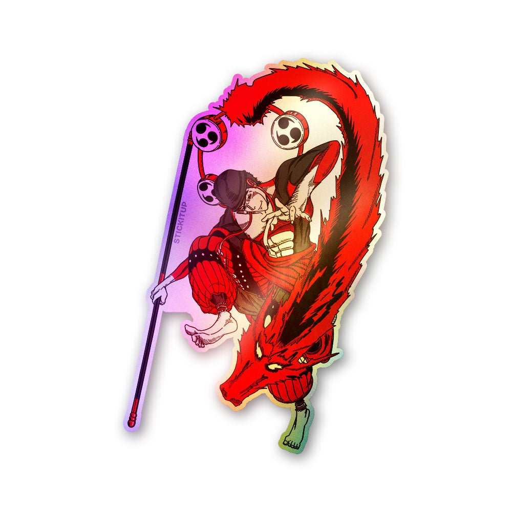 Anime Red Dragon Holographic Stickers
