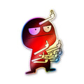 Anime Red Figure Gun Holographic Stickers