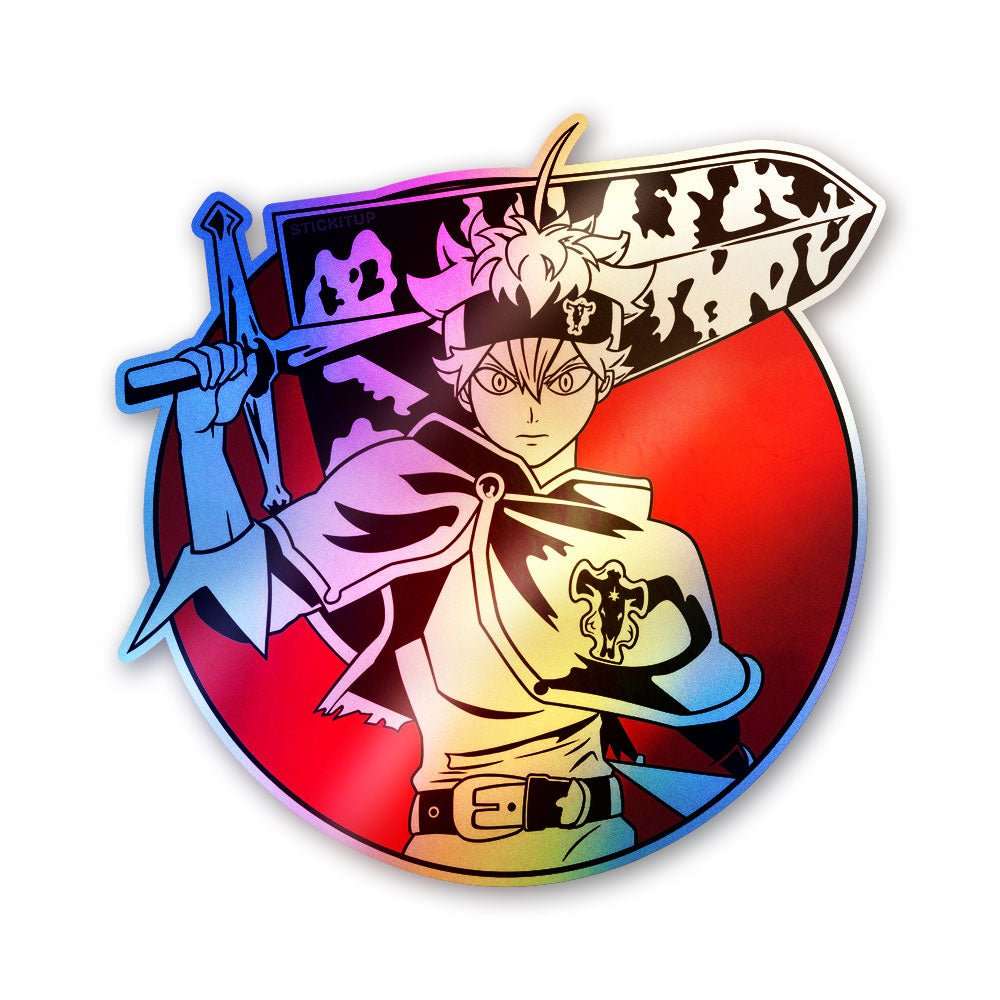 Anime Samurai Red Circle Holographic Stickers