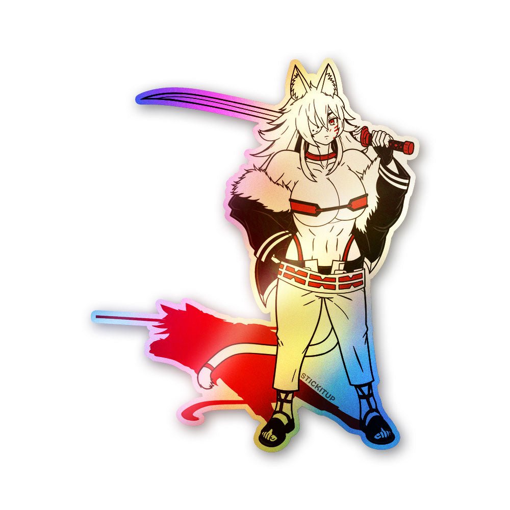 Anime Samurai Sword Holographic Stickers