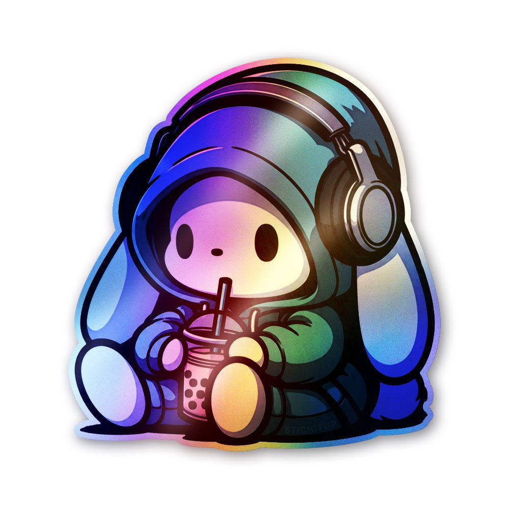 Astronaut Blue Cute Holographic Stickers