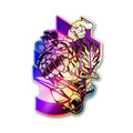Bizarre Menacing Pose Holographic Stickers