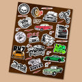 Car and Bike Mini Stickers Sheet