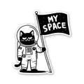 Cat Space Sticker