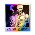 Coffee O'Clock Skull Holographic Stickers