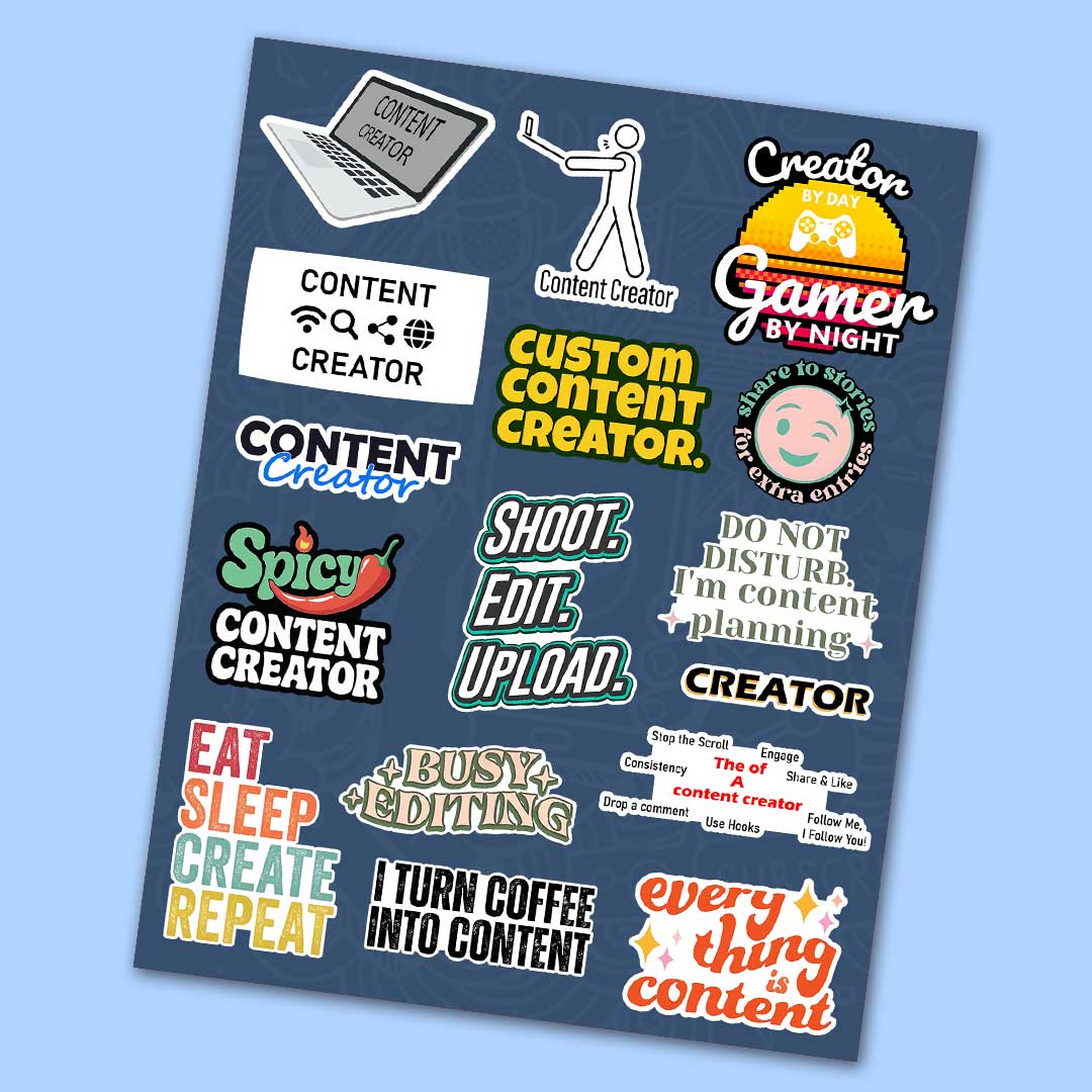 Content Creator Sticker Sheet