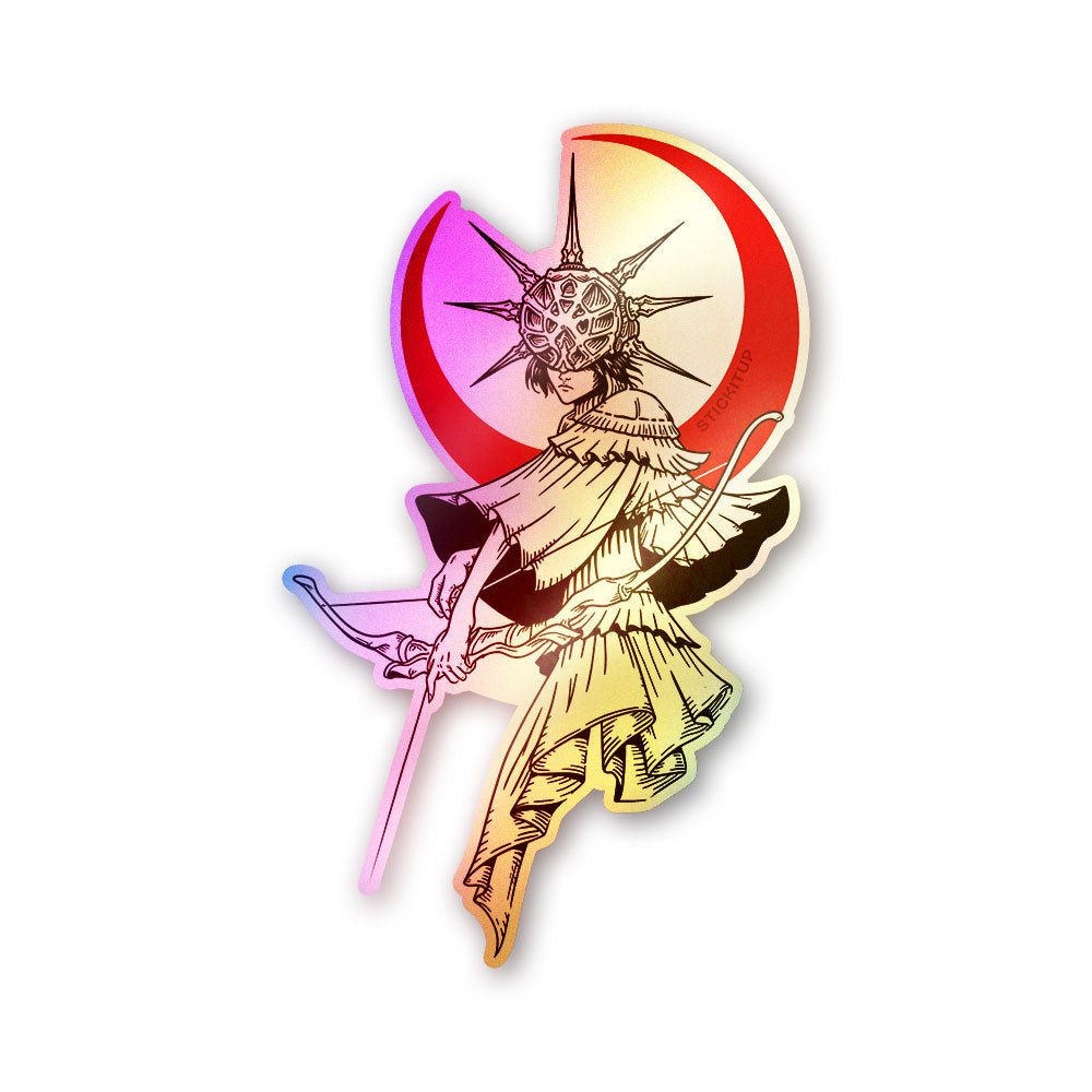 Crescent Moon Figure Holographic Stickers