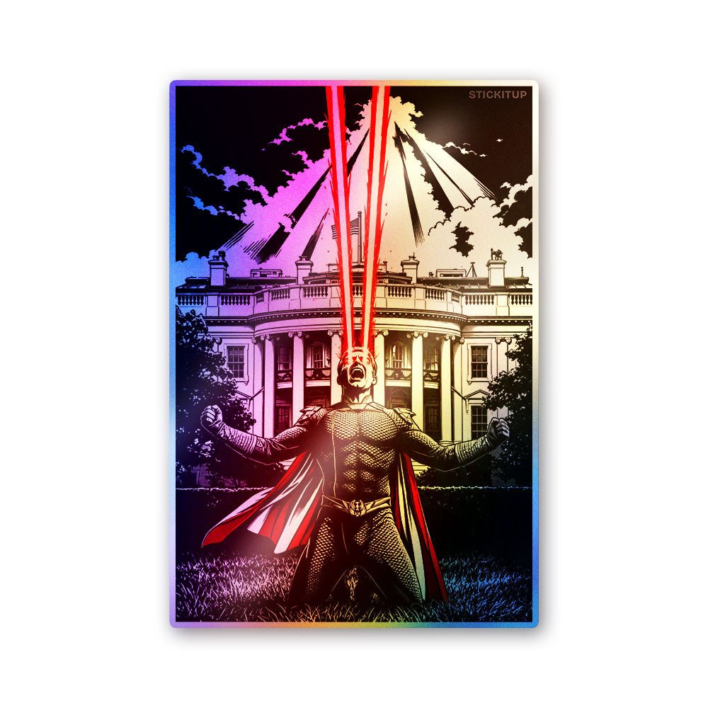 Dark Building Art Holographic Stickers