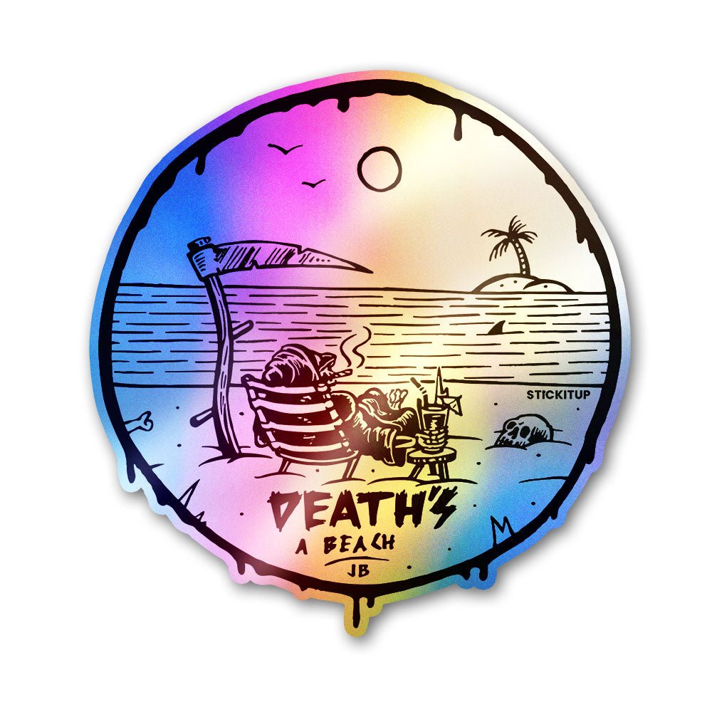 Deaths A Beach Holographic Stickers
