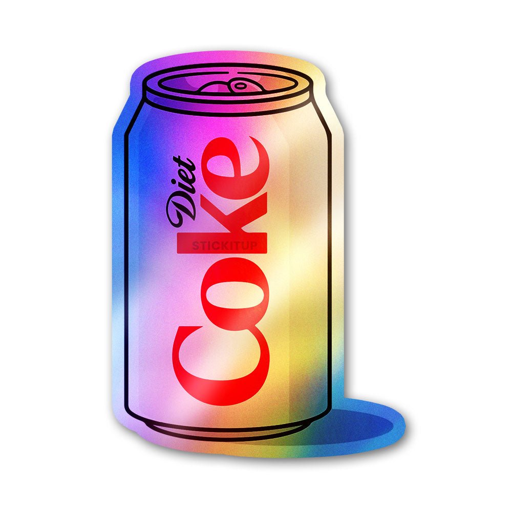 Diet Cola Pop Holographic Stickers