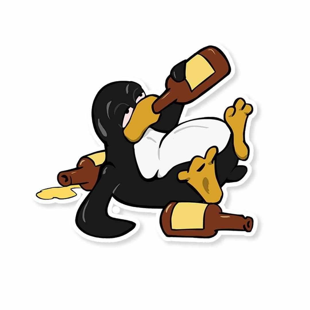 Drunk Linux Sticker
