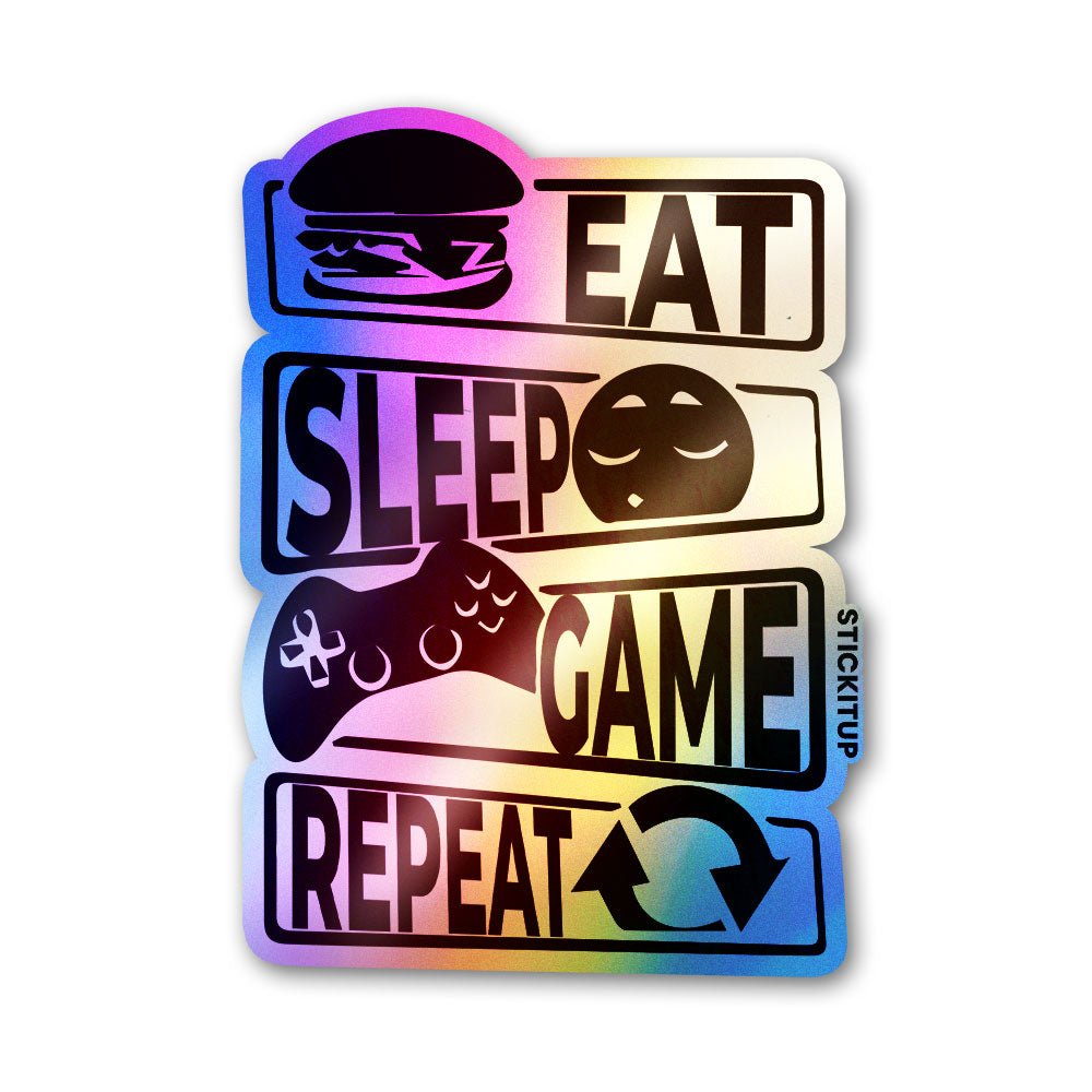 Eat Sleep Game Repeat Sticker