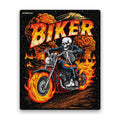 Flaming Skeleton Biker Glitter Sticker