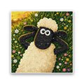 Flower Field Sheep Glitter Sticker