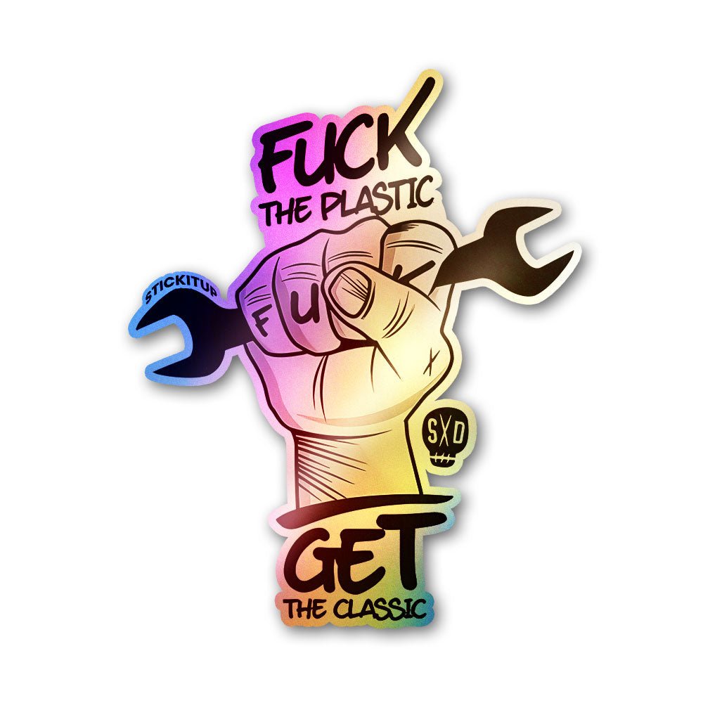 Fuck Plastic Holographic Stickers