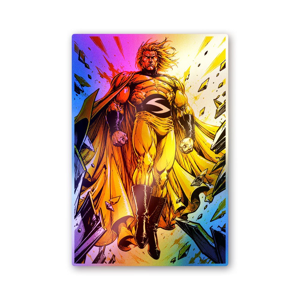 Golden Figure Glow Holographic Stickers