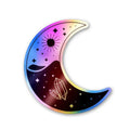 Half Moon Holographic Stickers