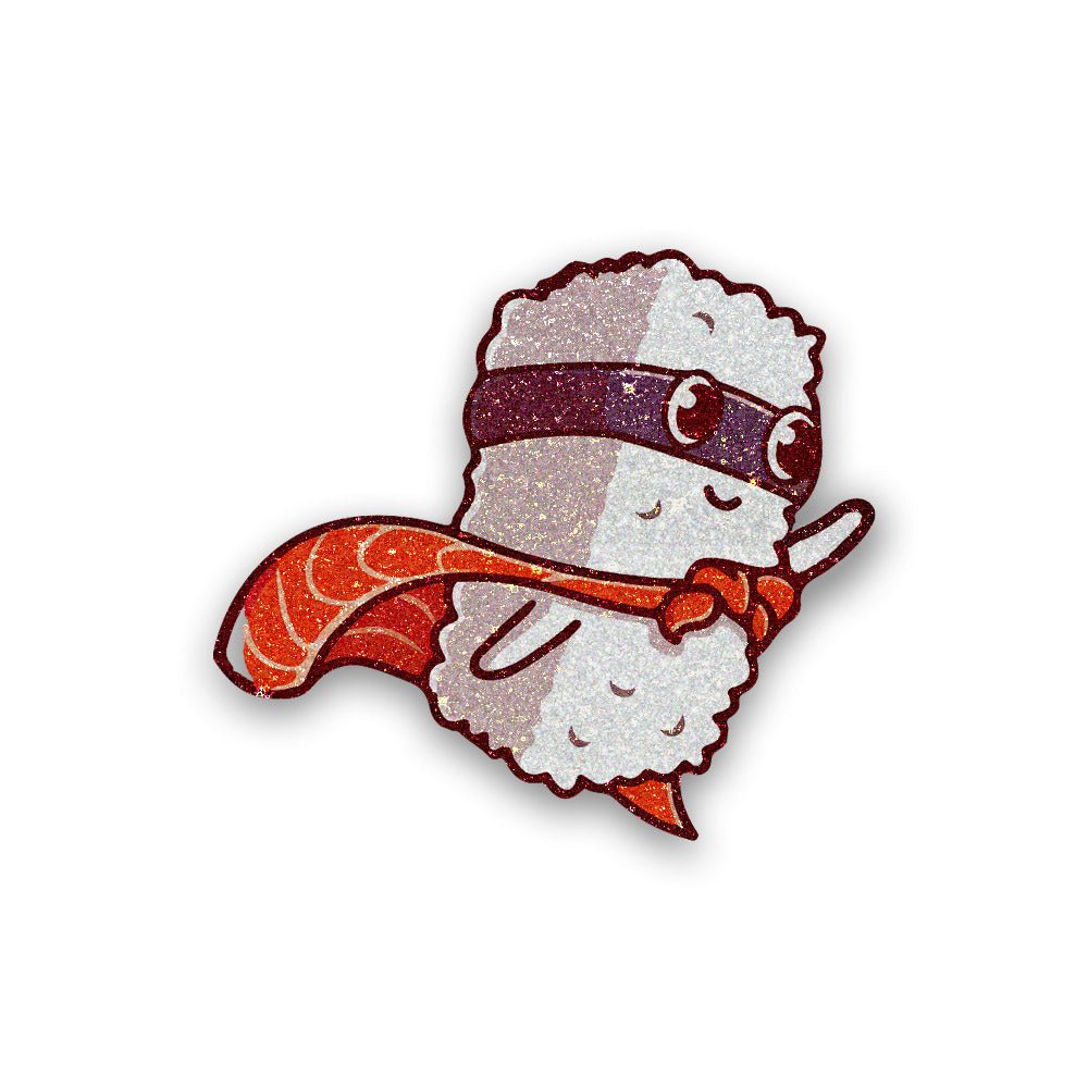 Hero Sushi Glitter Sticker