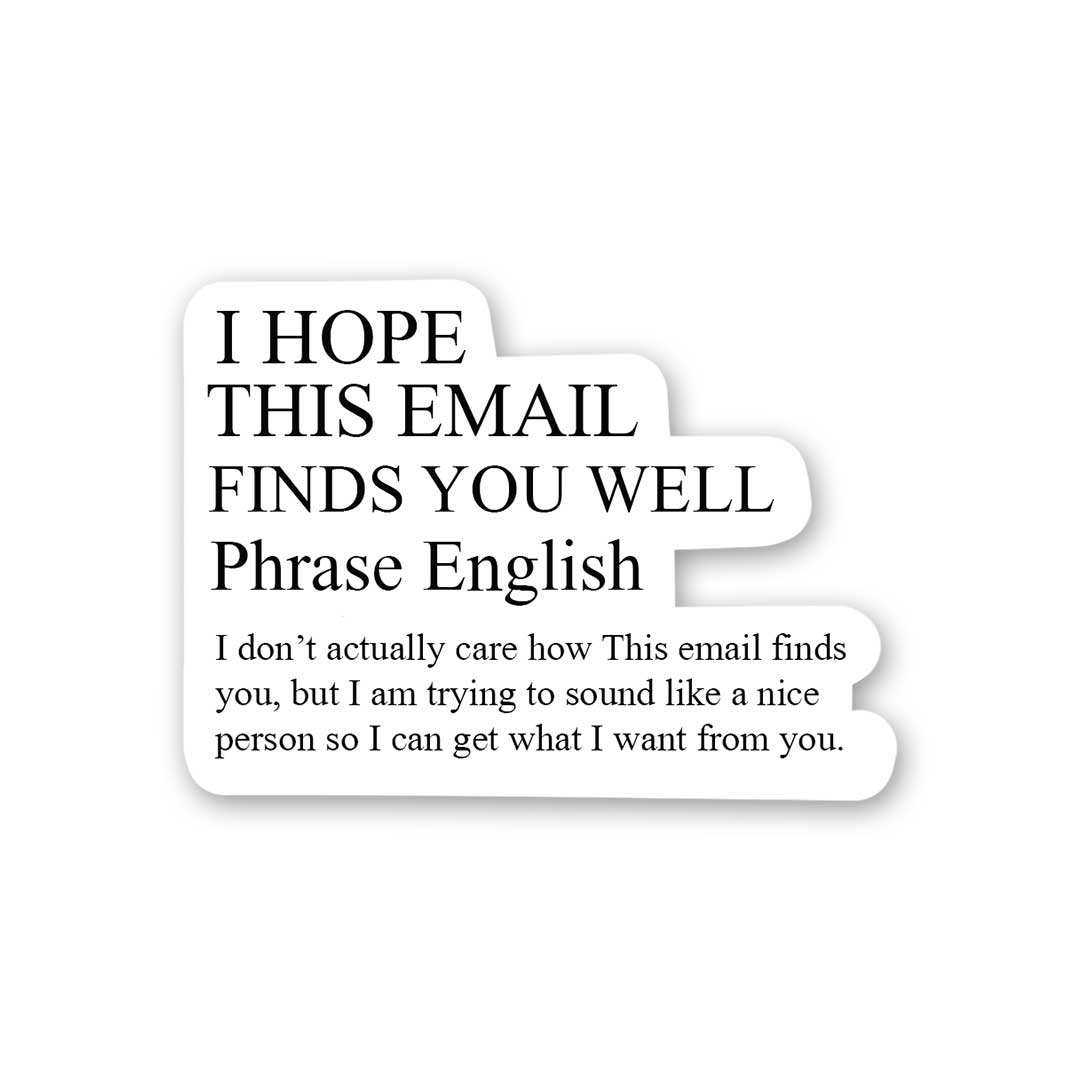 I hope this email finds you well Witty Stickers
