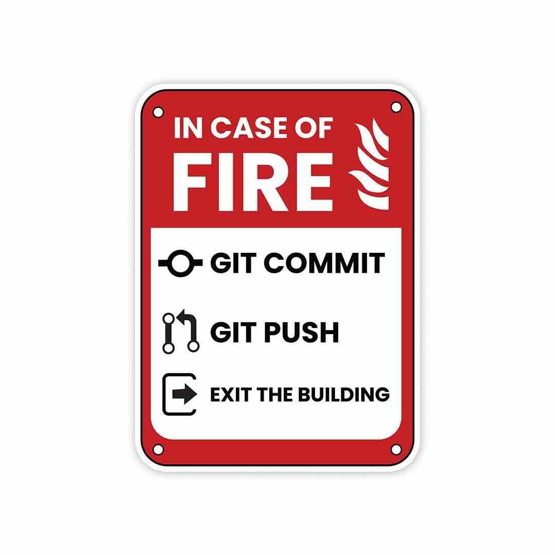 In case of fire Sticker