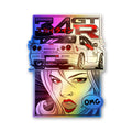 Jdm Car B&W Graphic Holographic Stickers