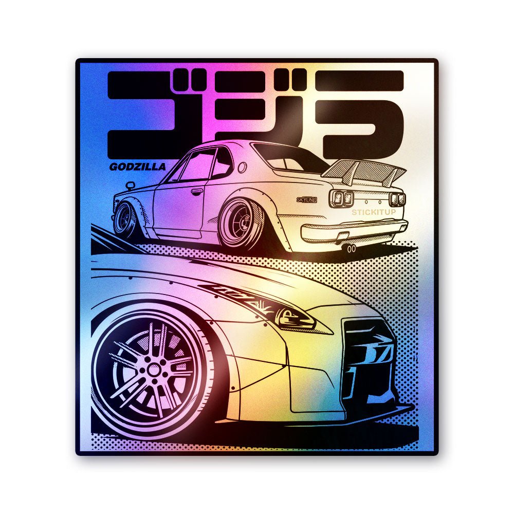 Jdm Car Kanji Text Holographic Stickers