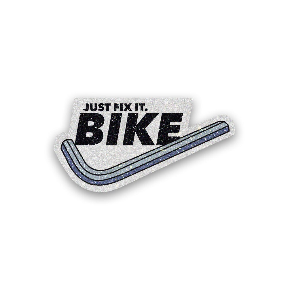 Just Fix It Bike Glitter Sticker