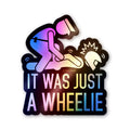 Motorbike Wheelie Holographic Stickers
