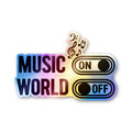 Music On/Off Switch Holographic Stickers