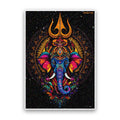 Mystic Trishul Elephant Glitter Sticker
