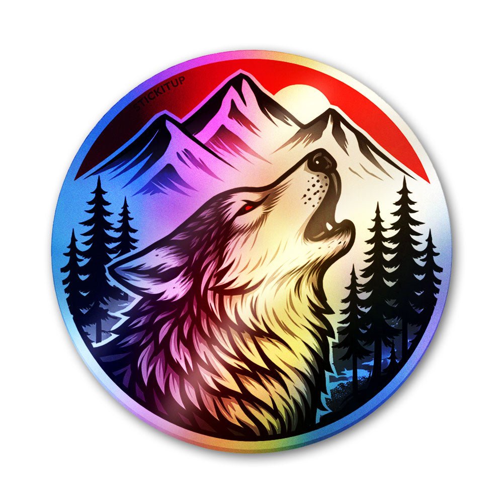 Night Wolf Holographic Stickers