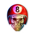Number8 Skull Helmet Holographic Stickers