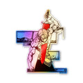 Red Armored Figure Holographic Stickers