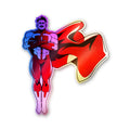 Red Cape Hero Figure Holographic Stickers