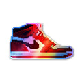 Red Retro High-Tops Holographic Stickers