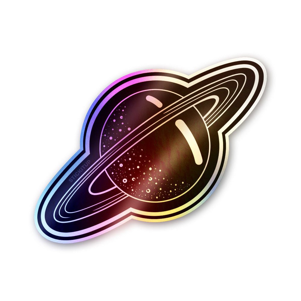 Saturn Planet Line Holographic Stickers