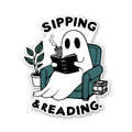 Sipping & Reading Sticker