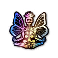 Skeleton Butterfy Holographic Stickers